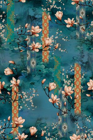 玉兰花印花花型图片