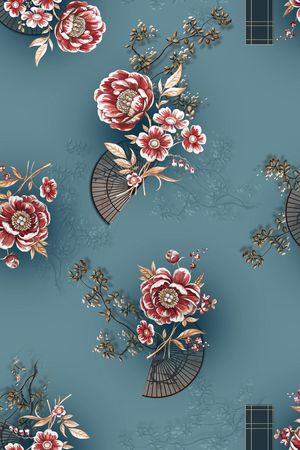 连衣裙印花花型图片