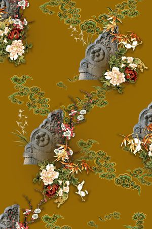 连衣裙印花花型图片