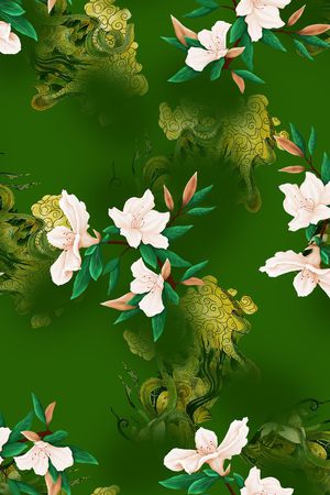 连衣裙印花花型图片