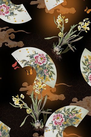 连衣裙印花花型图片