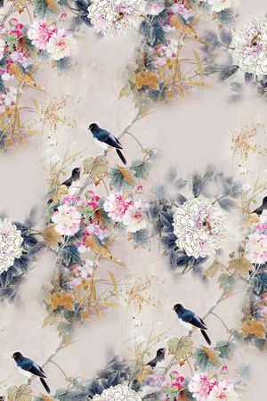 连衣裙印花花型图片