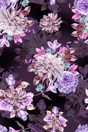 绿植树叶印花花型图片