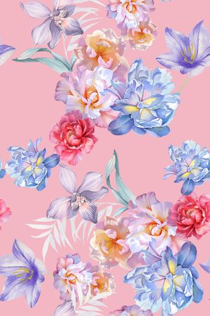 水彩印花花型图片