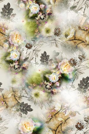 复古印花花型图片