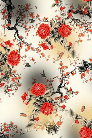 连衣裙印花花型图片