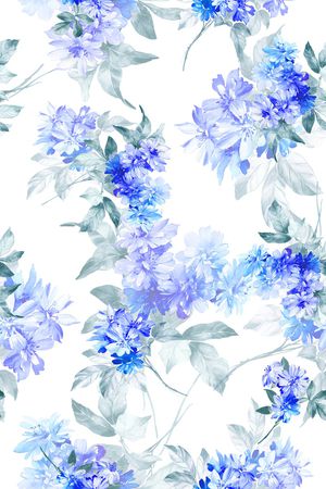 清爽底花卉印花花型图片