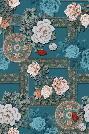 中国风印花花型图片