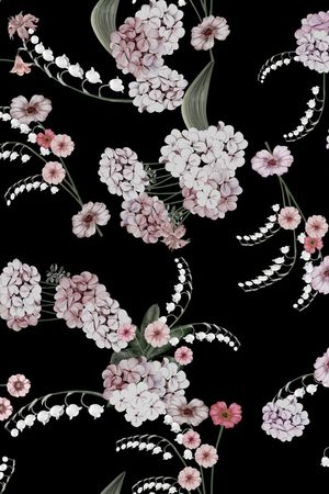 民族花卉印花花型图片