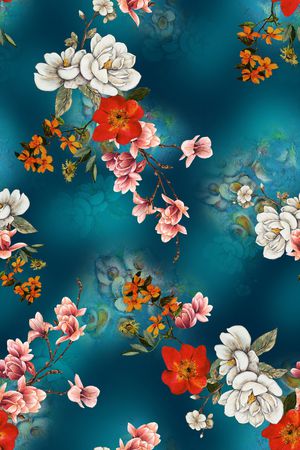 玉兰花印花花型图片