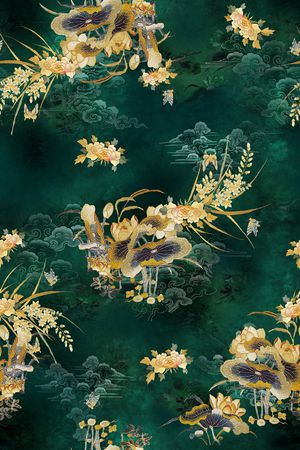 荷花印花花型图片