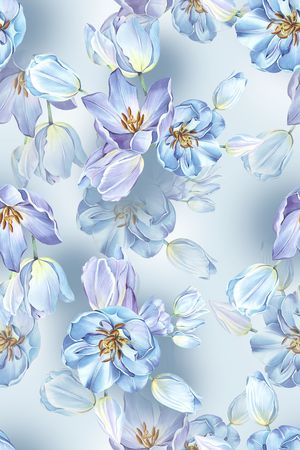 清爽底花卉印花花型图片