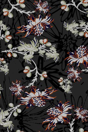 绿植树叶印花花型图片