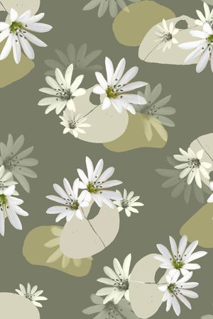 绿色印花花型图片