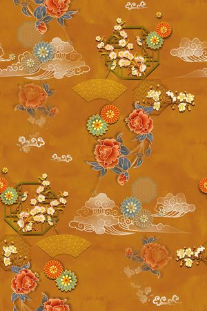 中国风印花花型图片