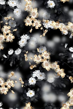 连衣裙印花花型图片