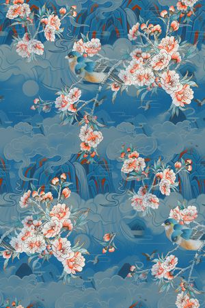 中国风印花花型图片