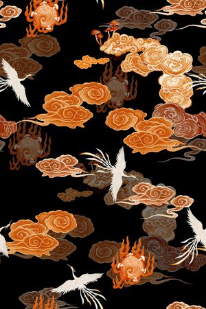 仙鹤印花花型图片
