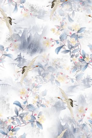 绿植树叶印花花型图片