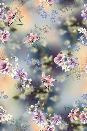 扎染花型印花花型图片