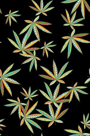 绿植树叶印花花型图片