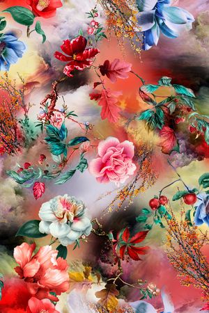 木棉花印花花型图片