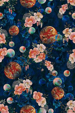 真丝印花花型图片