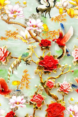 花鸟印花花型图片