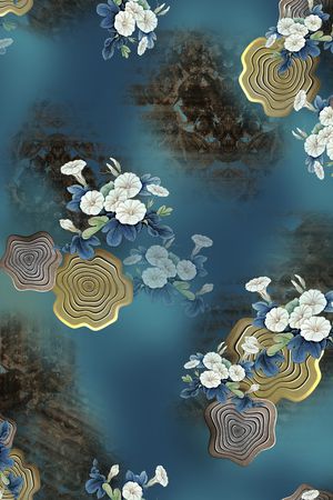 连衣裙印花花型图片