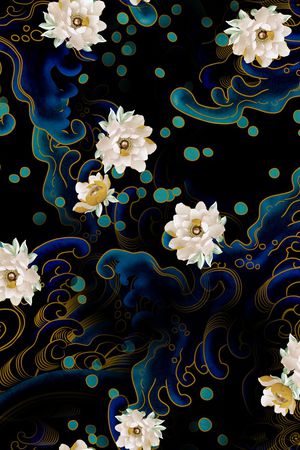 连衣裙印花花型图片