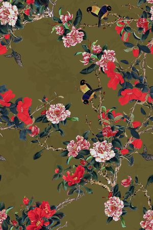 花鸟印花花型图片