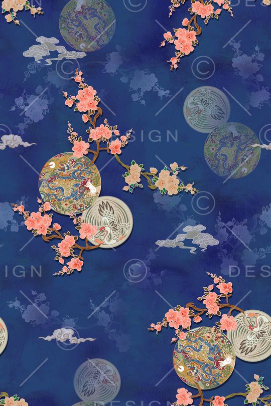 中国风印花花型图片