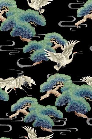 仙鹤印花花型图片