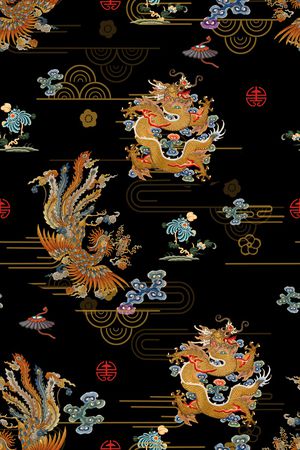 龙印花花型图片