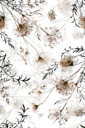 绿植树叶印花花型图片