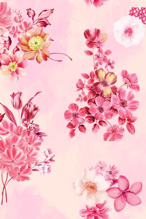 水彩印花花型图片