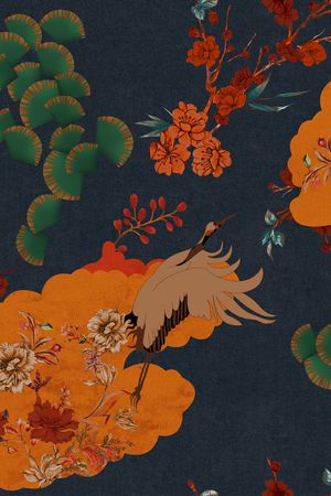 绿植树叶印花花型图片