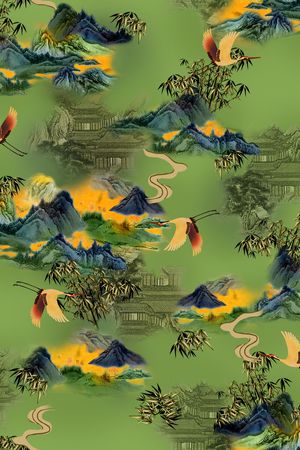 水彩印花花型图片