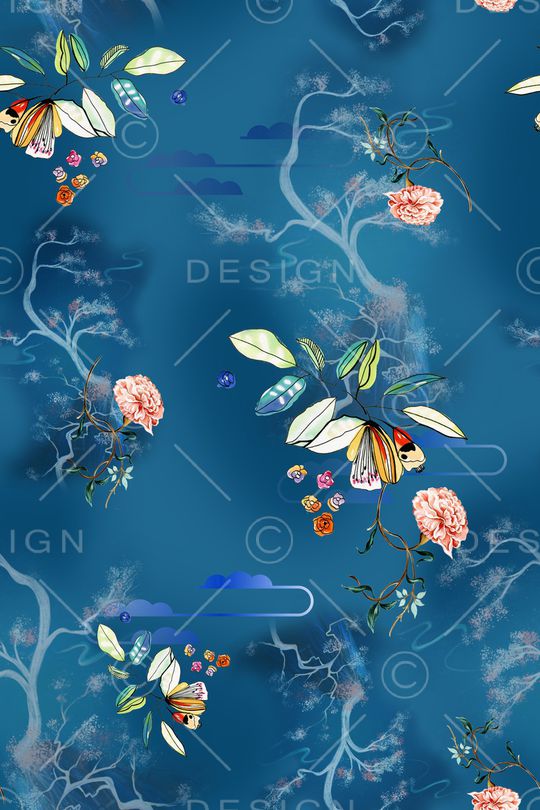 旗袍印花花型图片