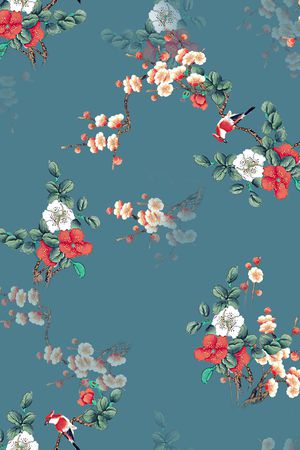 连衣裙印花花型图片
