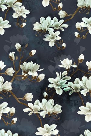 玉兰花印花花型图片