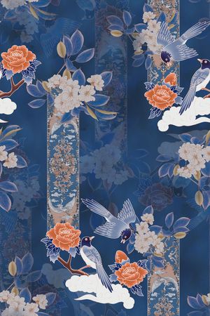 中国风印花花型图片
