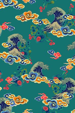 祥云印花花型图片