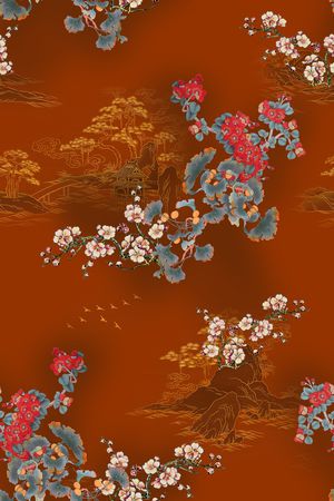 中国风印花花型图片