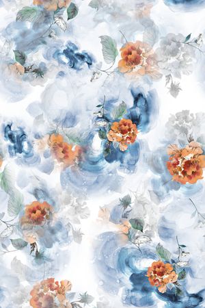 水彩印花花型图片