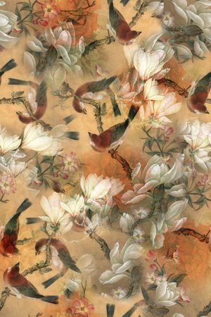 花鸟印花花型图片
