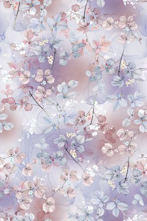 绿植树叶印花花型图片