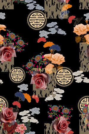 祥云印花花型图片
