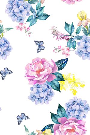 绣球花印花花型图片