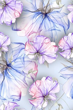 清爽底花卉印花花型图片